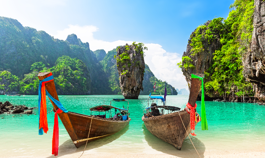 Famous James Bond island near Phuket in Thailand